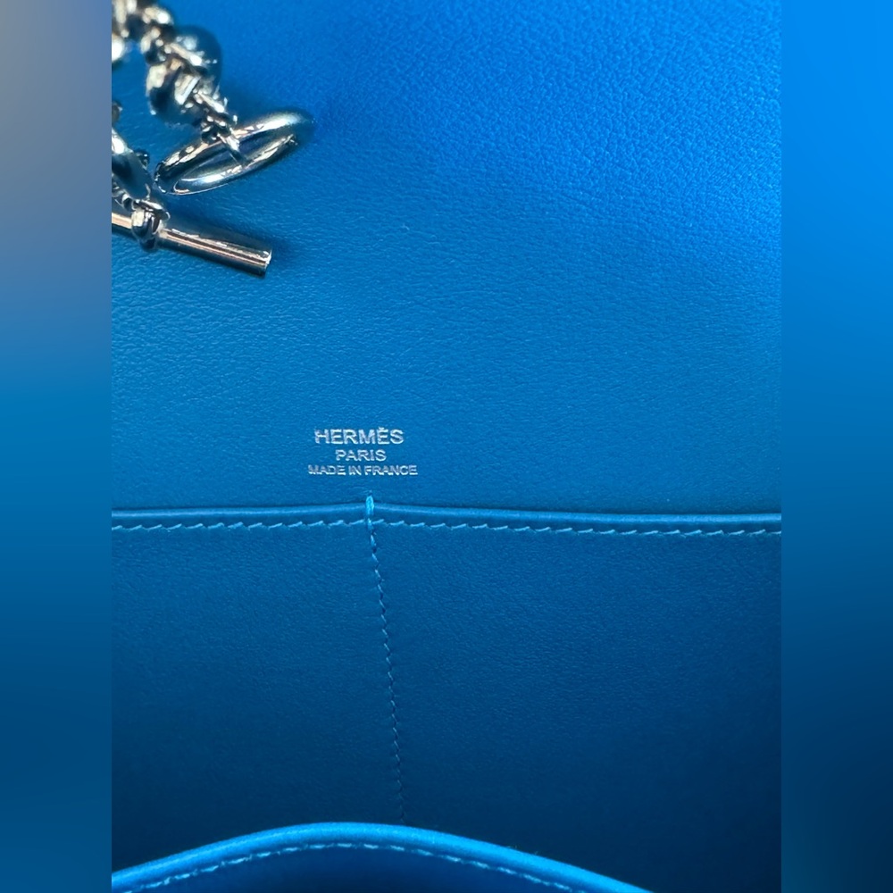 Rare Hermès Catenina Bag In Bleu de Galice S7 Swift Palladium Hardware - Picture 10 of 13